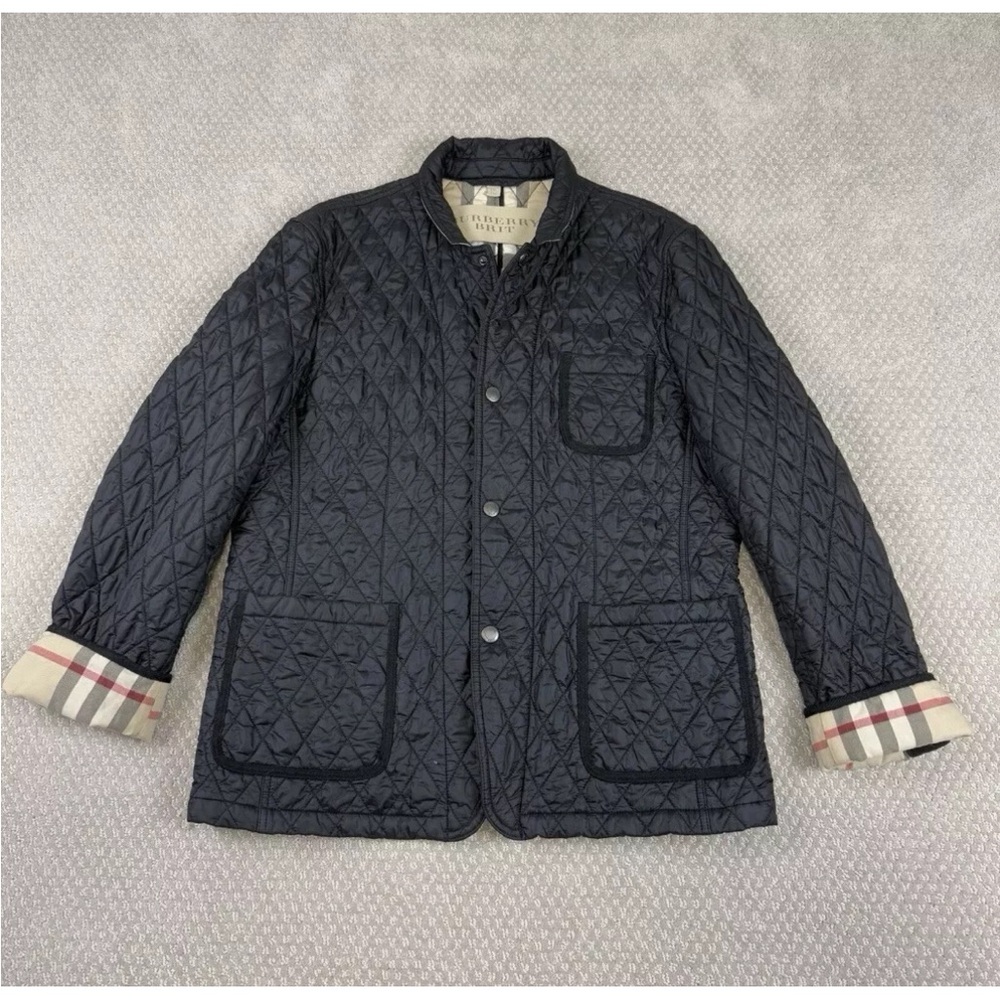 Burberry Black Quilted Jacket for Men XXL like new